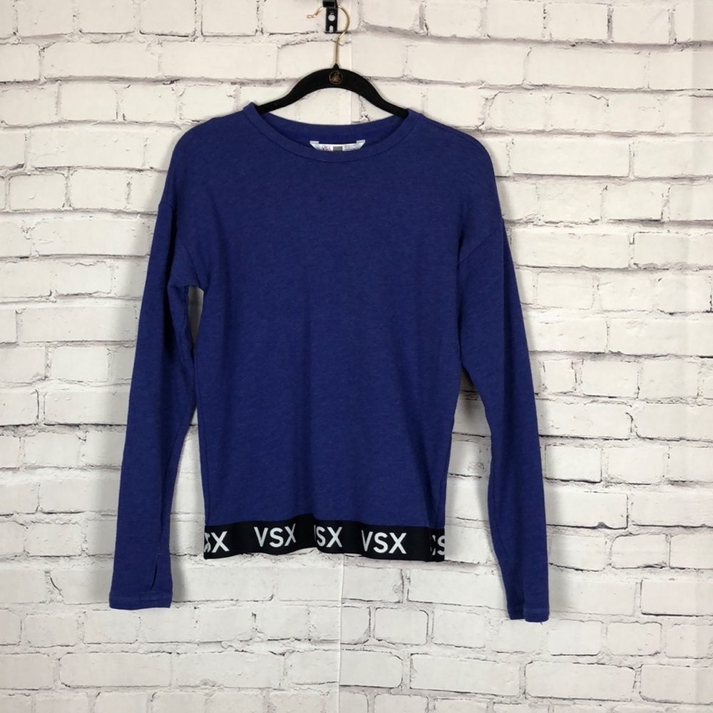 Victoria Secret VSX sports purple long sleeve top with thump holes size XS/TP